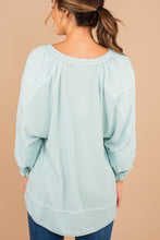 Load image into Gallery viewer, Sounds Like Fun Sage Green Waffle Top