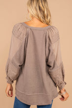 Load image into Gallery viewer, Sounds Like Fun Taupe Brown Waffle Top
