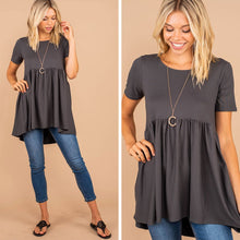 Load image into Gallery viewer, Make It Known Ash Gray Babydoll Top