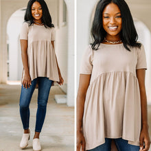 Load image into Gallery viewer, Make It Known Ash Mocha Brown Babydoll Top