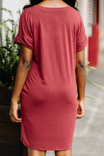 Load image into Gallery viewer, Catch My Drift Fired Brick Red T-shirt Dress