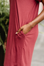 Load image into Gallery viewer, Catch My Drift Fired Brick Red T-shirt Dress
