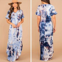 Load image into Gallery viewer, What You Need Navy Blue Tie Dye Maxi Dress