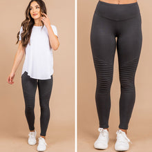 Load image into Gallery viewer, Tell You More Ash Gray Moto Leggings