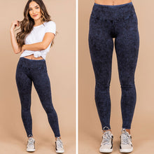 Load image into Gallery viewer, Come Around Sapphire Blue Mineral Wash Leggings