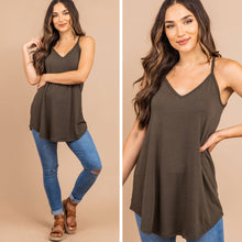 Load image into Gallery viewer, Make This Easy Dark Olive Green Reversible Tank