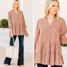 Load image into Gallery viewer, Support You Cocoa Brown Leopard Tunic