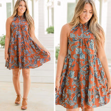 Load image into Gallery viewer, Keep You In My Heart Brown Paisley Dress