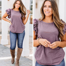 Load image into Gallery viewer, Falling In Love Dark Mauve Pink Ruffled Top