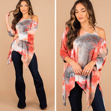Load image into Gallery viewer, Fell In Love Coral Orange Tie Dye Top