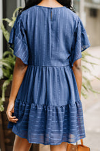 Load image into Gallery viewer, Music To My Ears Navy Blue Embroidered Dress