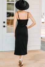 Load image into Gallery viewer, The Perfect View Black Ribbed Midi Dress