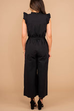 Load image into Gallery viewer, Go With Confidence Black Ruffled Jumpsuit