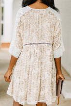 Load image into Gallery viewer, Natural Beauty Beige Brown Floral Dress