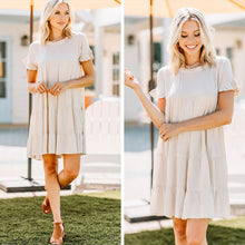 Load image into Gallery viewer, I Run To You Oatmeal Brown Tiered Dress