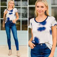 Load image into Gallery viewer, Coasting By Navy Blue Tie Dye Top