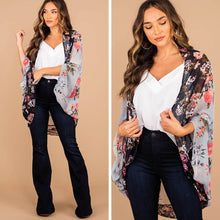 Load image into Gallery viewer, The Only One Light Blue Floral Kimono