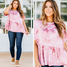 Load image into Gallery viewer, Take A Walk Dusty Rose Pink Tie Dye Top