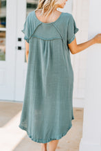Load image into Gallery viewer, Give Your Love Lagoon Green Raw Hem Dress