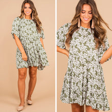 Load image into Gallery viewer, It's A Lifestyle Green Tea Floral Dress
