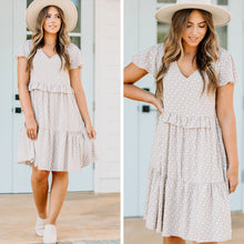 Load image into Gallery viewer, Prepared For Fun Taupe Brown Floral Dress