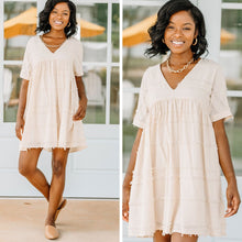 Load image into Gallery viewer, All Over The Map Natural White Babydoll Dress