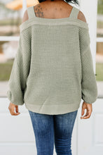 Load image into Gallery viewer, Only The Beginning Sage Green Waffle Sweater