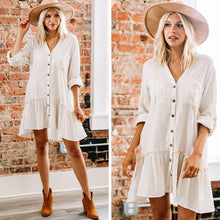 Load image into Gallery viewer, In A Dream Cream White Button Down Dress
