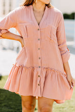 Load image into Gallery viewer, In A Dream Ginger Orange Button Down Dress