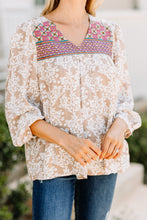 Load image into Gallery viewer, On Location Taupe Brown Floral Top