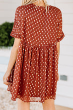 Load image into Gallery viewer, Do Your Thing Rust Orange Polka Dot Dress