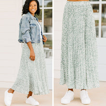 Load image into Gallery viewer, All To Myself Dusty Sage Green Leopard Maxi Skirt