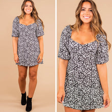 Load image into Gallery viewer, Just What You Want Black Floral Dress