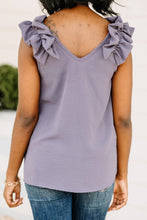 Load image into Gallery viewer, Happy Days Gray Ruffled Tank