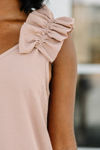 Load image into Gallery viewer, Happy Days Taupe Brown Ruffled Tank