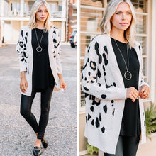 Load image into Gallery viewer, Point Of View Ivory White Leopard Cardigan