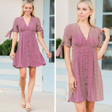 Load image into Gallery viewer, Precious Memories Maroon Red Ditsy Floral Dress