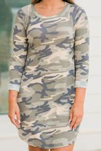 Load image into Gallery viewer, Girl's Day Out Olive Green Camo Dress