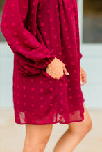 Load image into Gallery viewer, Everywhere I Go Burgundy Red Swiss Dot Dress