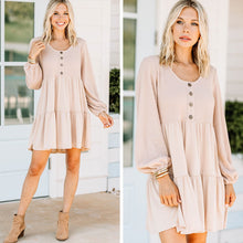 Load image into Gallery viewer, It's A Wonder Taupe Brown Waffle Dress