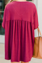 Load image into Gallery viewer, It's Magic Burgundy Red Babydoll Dress