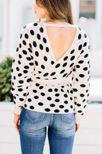 Load image into Gallery viewer, In A Dream Oatmeal White Polka Dot Sweater