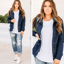 Load image into Gallery viewer, Fight For Love Navy Blue Utility Jacket