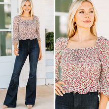 Load image into Gallery viewer, Romance Is Alive White Ditsy Floral Top