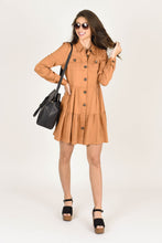 Load image into Gallery viewer, Never Look Back Butterscotch Yellow Button Down Dress