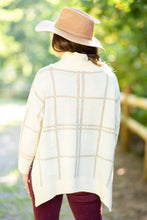 Load image into Gallery viewer, Mountain Views Cream White Plaid Sweater