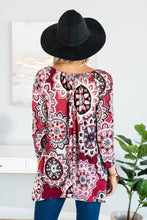 Load image into Gallery viewer, Medallion Of Honor Burgundy Red Off The Shoulder Top