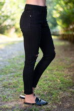 Load image into Gallery viewer, Big Time Love Black Distressed Skinny Jeans