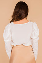 Load image into Gallery viewer, Flare For Chic White Bloused Bodysuit