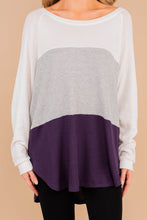 Load image into Gallery viewer, Easy Like Sunday Purple Colorblock Waffle Tunic